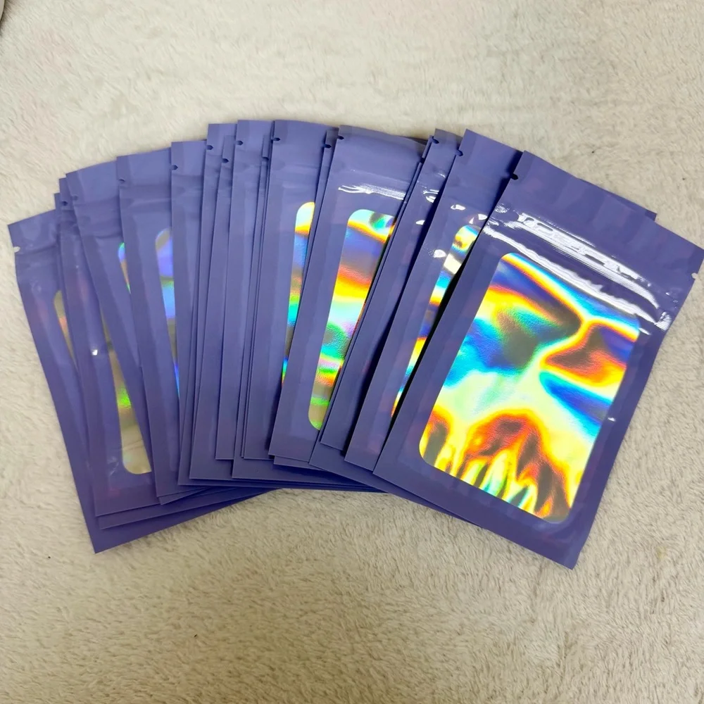 Holographic Lavender Resealable Bags-Set of 20